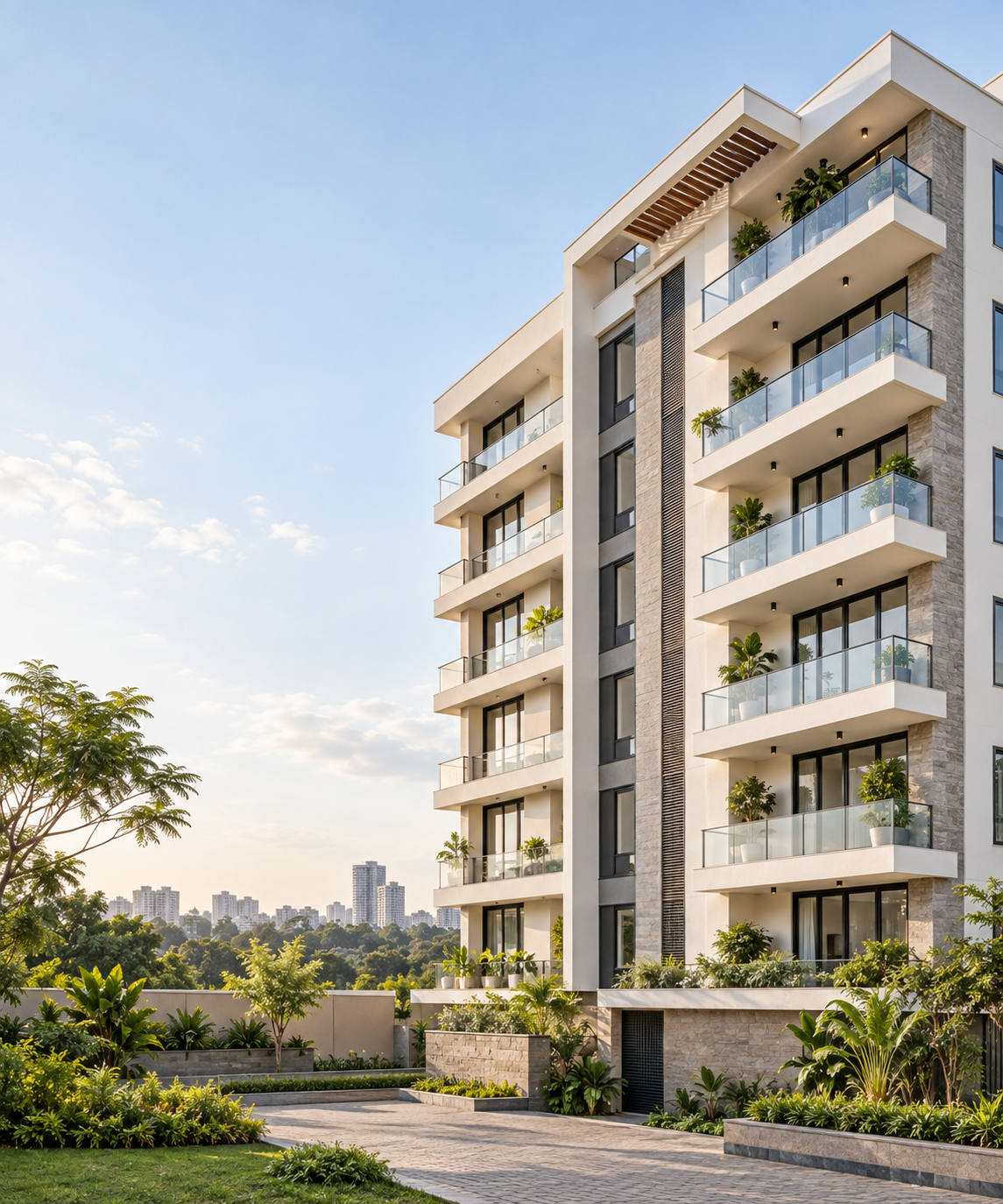 Modern apartment building